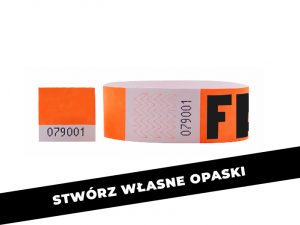 Opaska Tyvek 25mm z odrywanym kuponem z nadrukiem